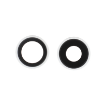 Lente Camera Posteriore con Vetrino iPhone 16/16 Plus (Bianco) (Pacco da 2)
