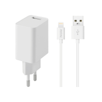 FAIRPLAY Pack Caricatore 12W + Cavo Lightning (Bianco)