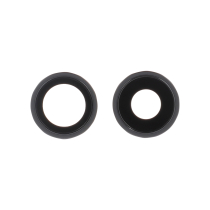Lente Camera Posteriore con Vetrino iPhone 16/16 Plus (Nero) (Pacco da 2)