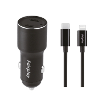 FAIRPLAY Pack Caricabatterie auto (60W) + Cavo Lightning