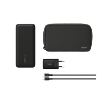 BELKIN PowerBank 20 000 mAh + Alimentatore 25W + Cavo USB-C a USB-C 1m (Nero)