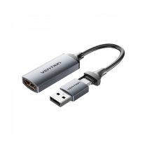 VENTION Scheda di Acquisizione Video HDMI-A a USB-C/USB-A 0,1m (Grigio)