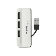BELKIN Hub da Viaggio a 4 Porte USB 2.0 (Bianco)